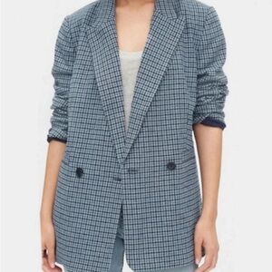 GAP women’s blue/gray houndstooth blazer, size 2
